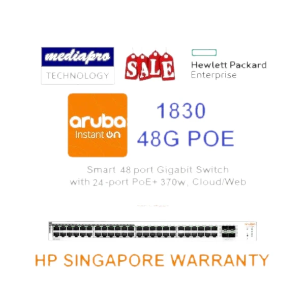 Aruba Instant On 1830 48G 24p Class4 PoE 4SFP 370W Switch