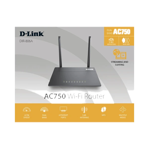 D-Link DIR-806A AC750 Dual Band Wi-Fi Router